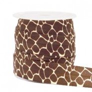 Elastisch lint 15mm giraffe Brown